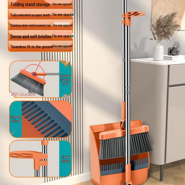 Set Mătură și Făraș Pliabil de Înaltă Calitate - Instrument de Măturat Eficient Rezistent la Păr