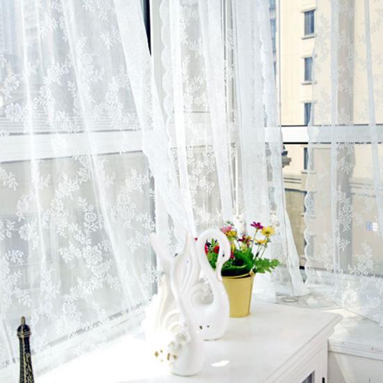 Tenda in tulle a 1 fetta, squisita decorazione romantica in poliestere, camera da letto, soggiorno, tenda in pizzo jacquard, decorazione domestica per bar