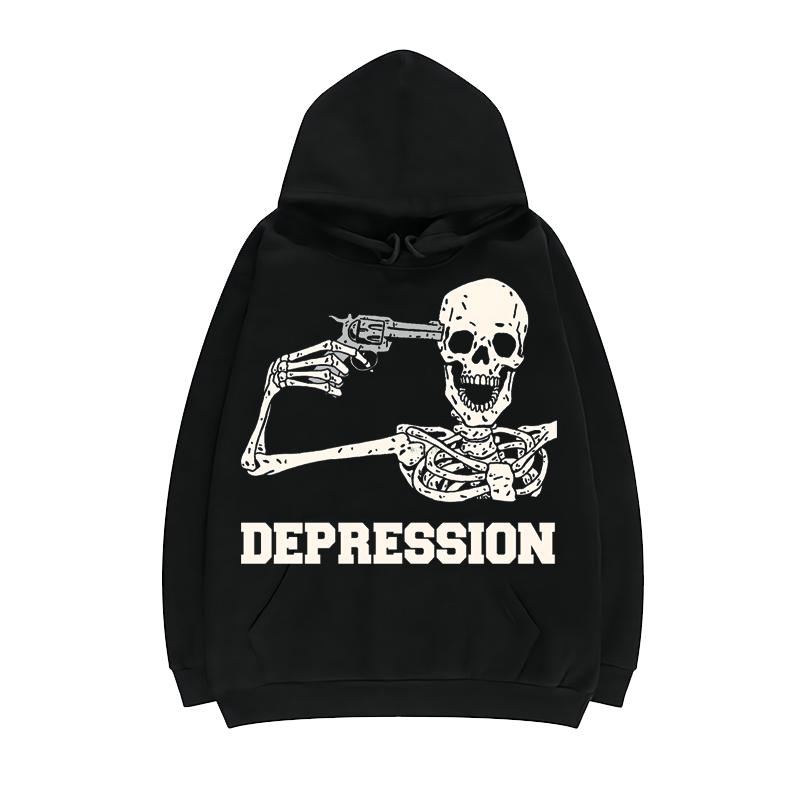 Übergroßer Hoodie Winter Gothic Sweatshirt Streetwear Casual Brief Punk Vintage Langarm Ulzzang Dark Damen Kapuzenpullover