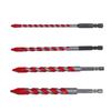 4Pcs Eccentric Twist Drill Bit Set 150mm 6.35mm Hex Shank Drill Bit Set for Concrete Masonry Glass