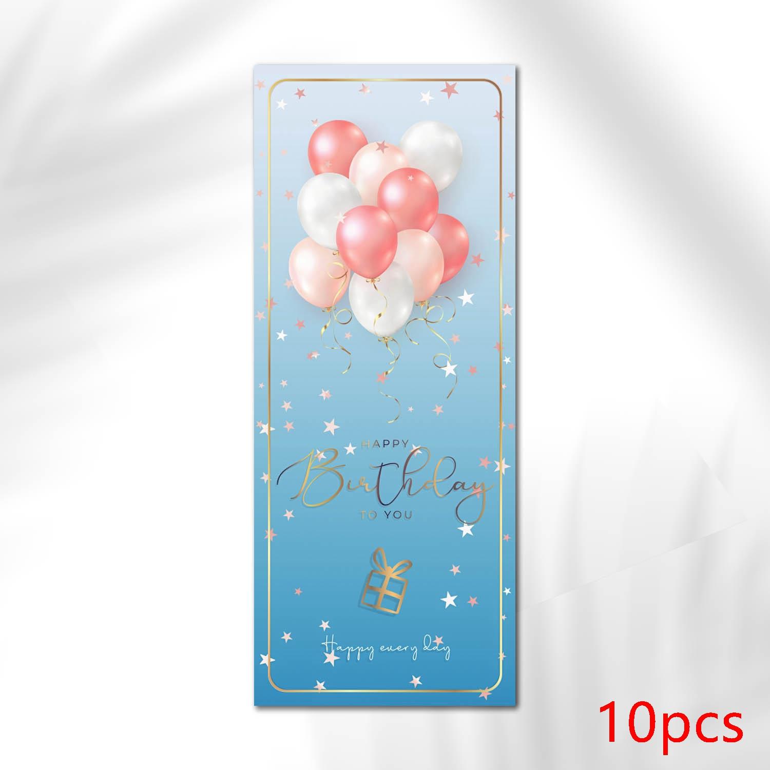 

10-30Pcs Happy Birthday To You Stickers Pink Blue Black Birthday Gift Package Decor Seal Labels 6x15cm Exquisite Stickers