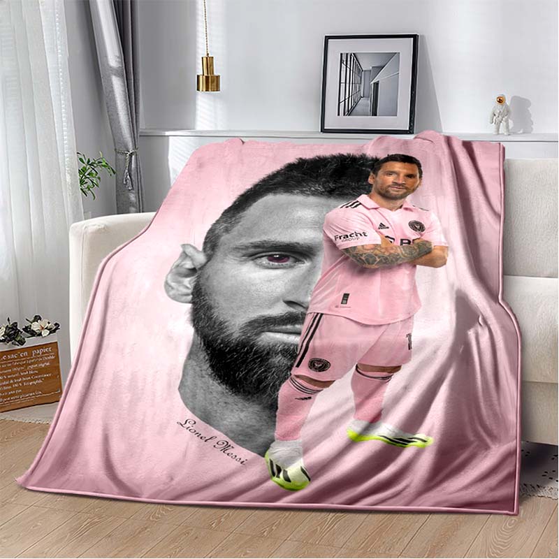 Portugal Ronaldo No.7 Print Flannel Throw Blanket Soft Warm Sofa Bed Cover For Football Fans Kids Teens