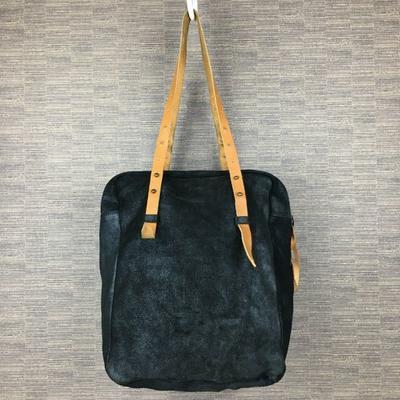 Polder Shoulder Tote Bag Black with Lame Effect(USED)