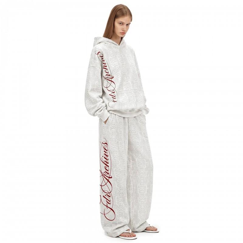 Womens Snake Print Letter Hoodie Sweatpants Set Loose Casual Streetwear Fall Winter