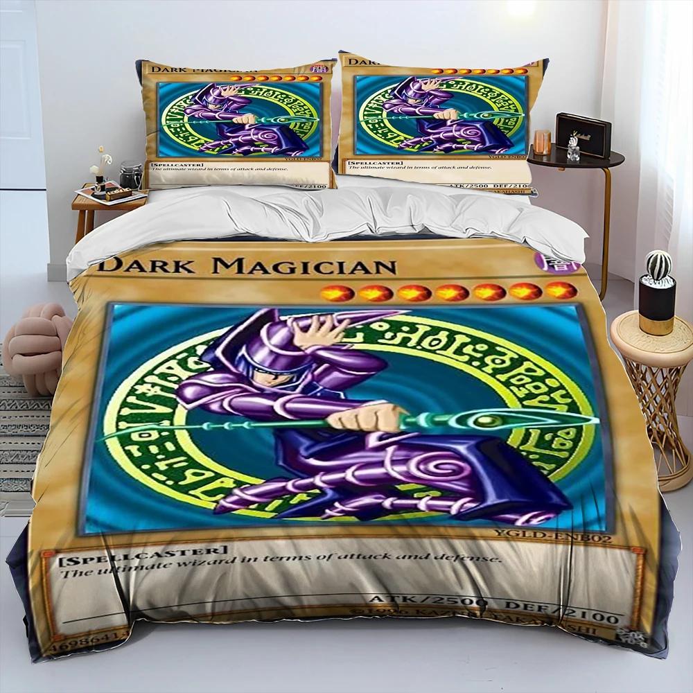 3D Yu-Gi-Oh MONSTER CARD Anime Comforter Bedding Set,Duvet Cover Bed Set Quilt Cover Pillowcase,king Queen Size Bedding Set Boys