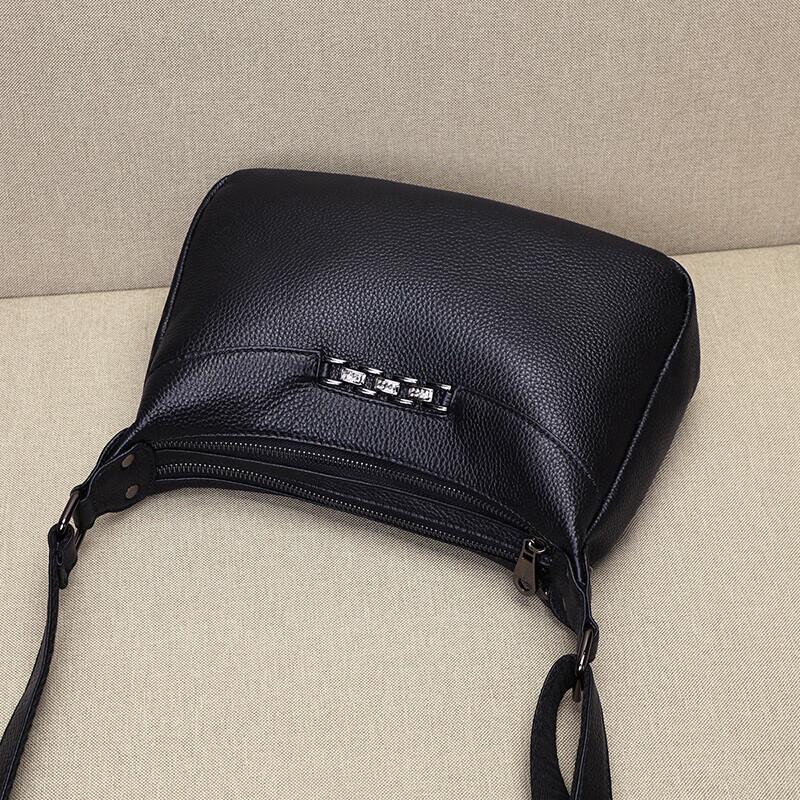 YUYULA Crossbody Bag, Leather Handbag, Shoulder Bag, Black