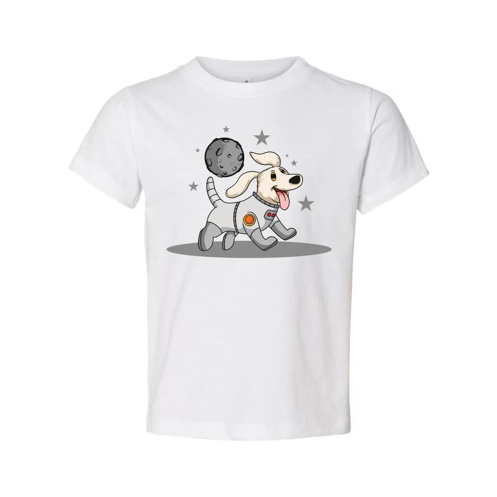 Space Dog In Spacesuit Cartoon Graphic Tee For Adults Unisex Casual Shirt With G