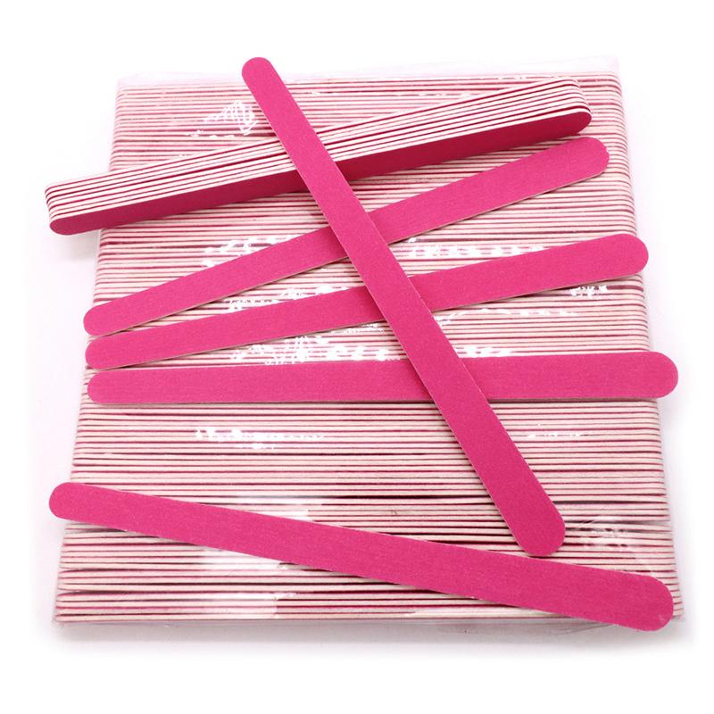 

10 шт. Рожево-червона пилка для нігтів, яка миється, довга пісок, двосторонні інструменти для полірування, професійний наждачний папір для нігтів, салон Carentry