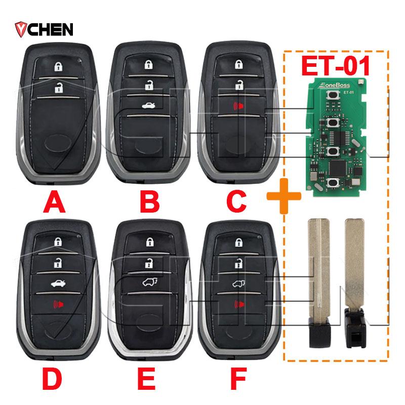 EoneBoss ET-01 Smart Remote For Toyota Land Cruiser Levin Highlander Camry Corolla RAV4 Prado for Lexus Car Key Fob 4D 8A Global