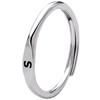 Stainless Steel Silver Color A-Z 26 Initial Letter Name Ring for Women Minimalist Thin Adjustable Finger Rings  Jewelry