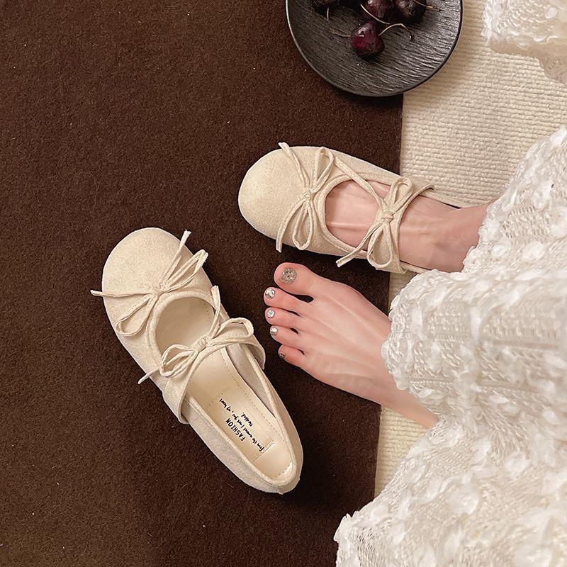 Fashion Vintage Women Fashion Single Shoes 2025 Summer Autumn Bow Knot Soft Sole Mary Jane Shoes Round Toe Lightweight Comfortable Flats