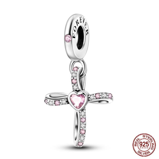 Fit Fasion 925 Bratara originala 100% argint 925 stralucitor colorat zircon Breloc inima margele cadou rafinat bijuterii DIY