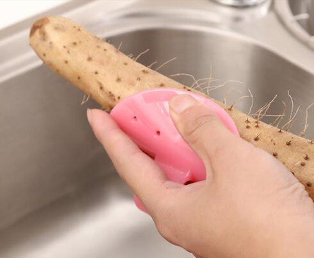 

HJ Vegetable Washing Silicone Kitchen Brush for Removing Washing Root Washing Washing and with Finger Ring of Brush, Dirt, Vegetables, Potatoes, зелёный