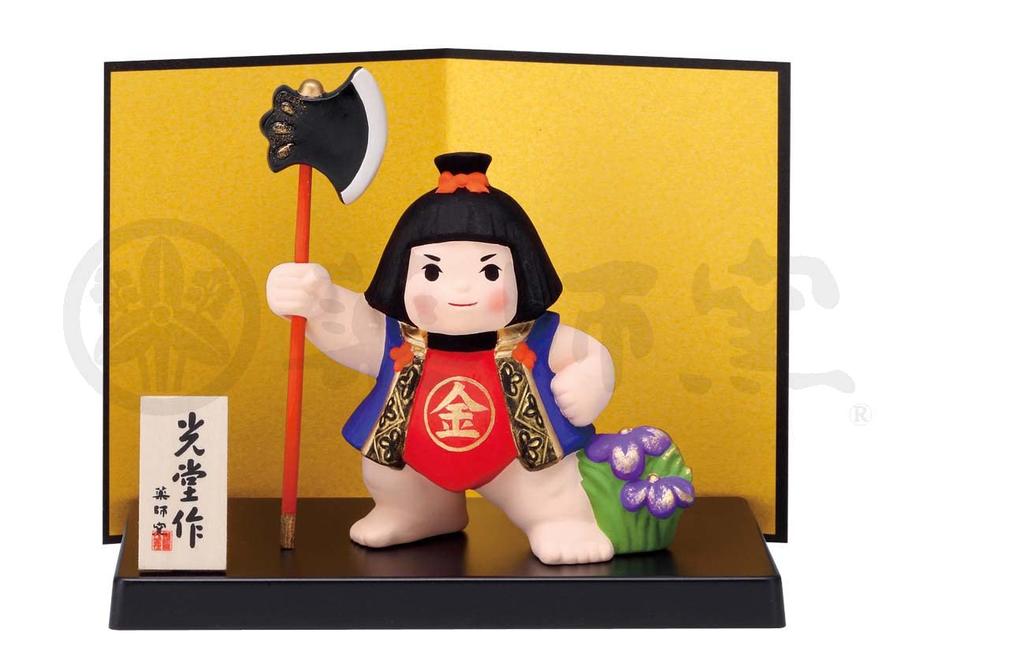 Yakushi Kiln May Made in Kintaro Holding an Axe Doll, Japan, Boys' Day, Mini, Compact, Palm-Sized, Ceramic, Nishikisai,