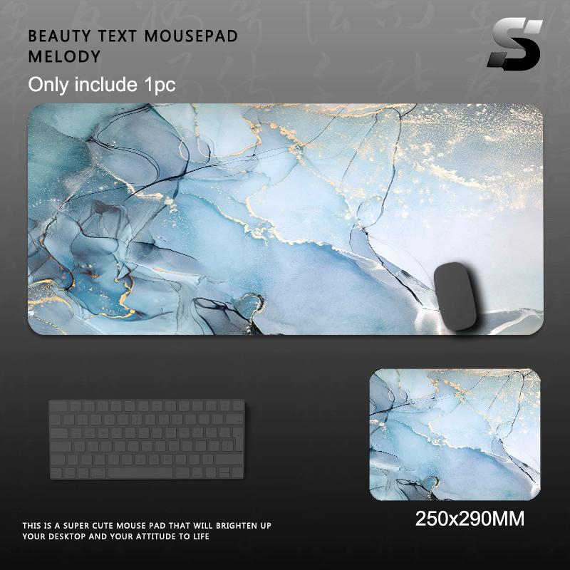 Marble Design Lightweight Mouse Pad Extended Non Slip Rubber Base Stitched Edges Durable Keyboard Mat For Office Home Laptop PC