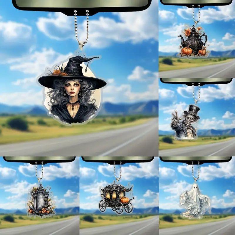 Gothic Acrylic Vintage Style Car Hanging Ornament For Halloween Decorative Charm