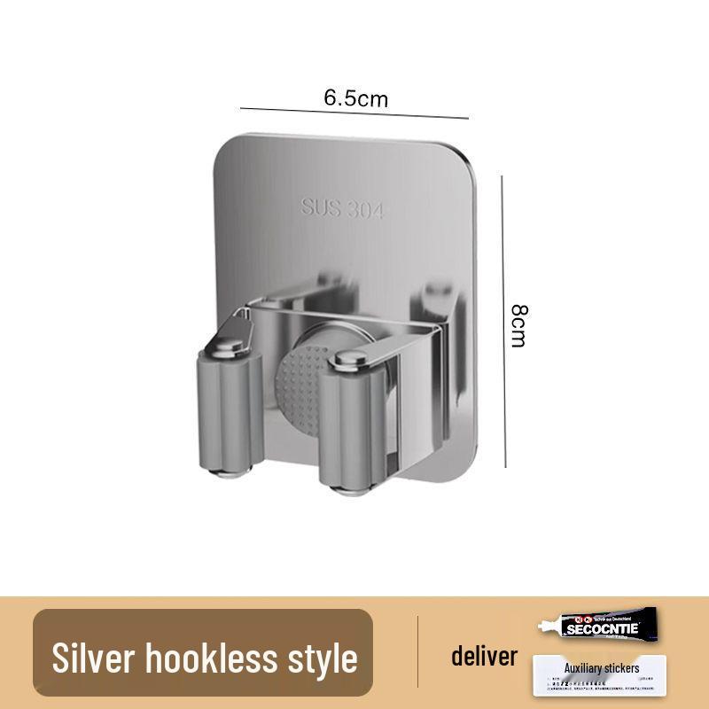 Stainless Steel No-Drill Multi-Function Wall-Mounted Mop and Broom Rack
