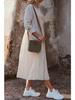2023 Cotton Linen Solid Color Shirt Collar Long Casual Dress