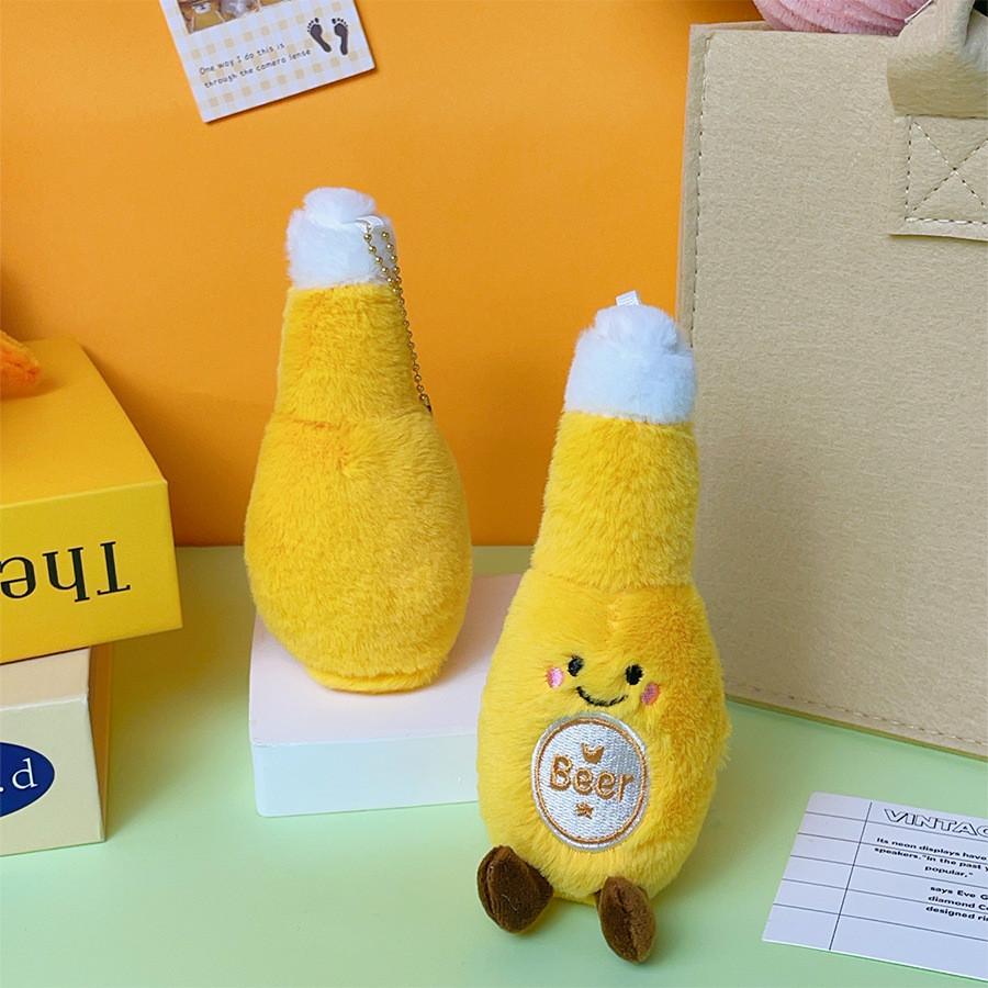 Beer Bottle Plush Doll Keychain Soft Toy For Kids And Adults Gift