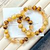 Hochwertiges Herbst- und Winter-Retro-Maillard-Stil Natürliches Goldenes Tigerauge Citrin Armband Armband