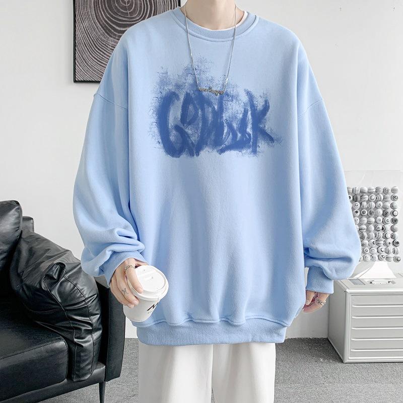 Sweater Men's Spring and Autumn Round Neck Pullover Large Size Men's Loose Men's Jacket Sports Long-sleeved Bottoming Shirt Men's Top