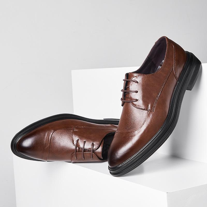 New Fashion Casual Men'S Shoes Low-Top Lace-Up Formal Business Leather Shoes One Shoe 3092-X