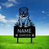 Individueller chinesischer Shar Pei Hund Metall Gedenk-Gartenstecker Personalisierter Haustiername Grabstein Mitgefühl Dekor
