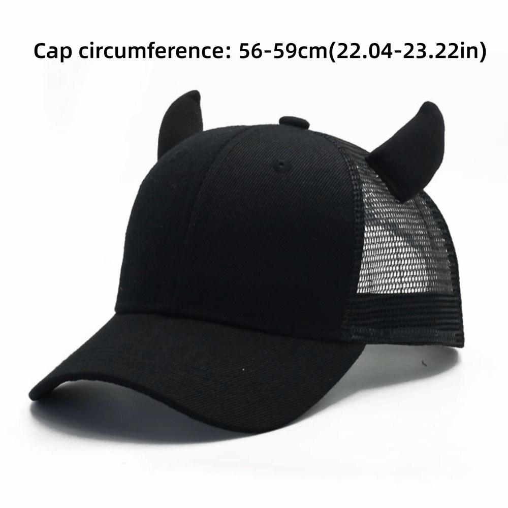 Breathable Ox Horn Baseball Cap Sun-proof Baseball Hats Casual Sport Trucker Hat Cosplay