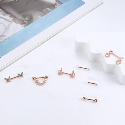 Bobisty Šperky na piercing bradavek Chirurgická nerezová ocel Kroužky na jazyk Kulička Srdce Motýlek Piercing do pupíku Body šperky pro ženy