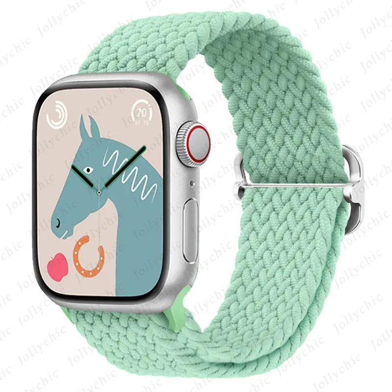 Braided Stretchy Adjustable Straps Compatible for Apple Watch Ultra 2/1 Band 38mm 40mm 41mm 42mm 44mm 45mm 49mm for Women Men