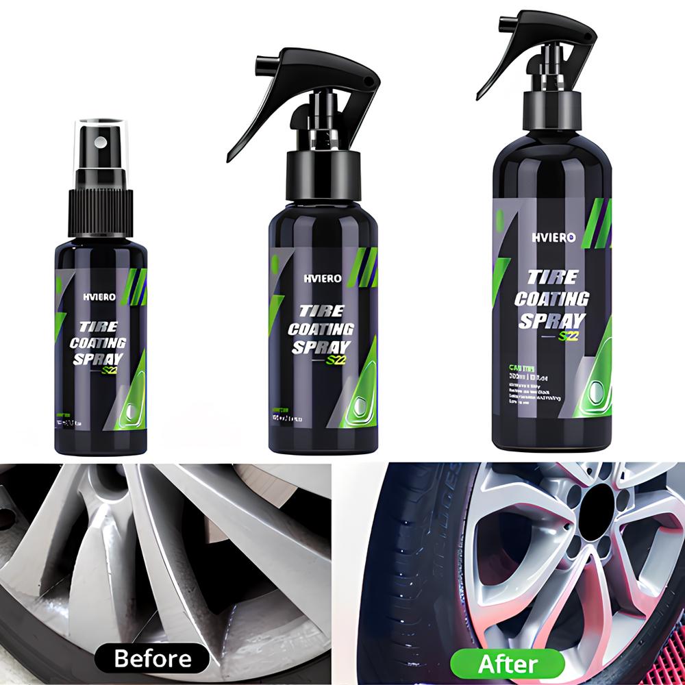 Tyre Gloss HVIERO S22 Tire Coating Spray Hydrophobic Sealant Wax for Car Wheel Auto Re-black Shine Chemistry Filler Rust Removal