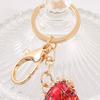 Keychain Sparkling Rhinestones Inlaid Galloping Horse Design Keychain Pendant Enamel Oil Drip Process Smooth Edges Spring Buckle Key Holder Backpacks