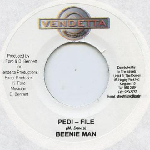 

7inch Record BEENIE MAN - Pedi File Vendetta 2005 Jamaica Reggae, Ska & Dub