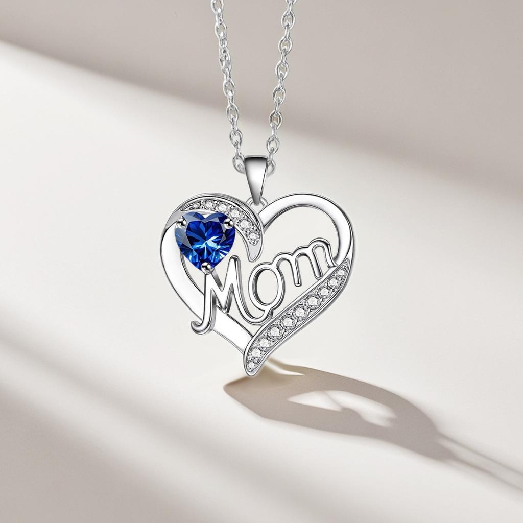 Mother's Day Gift Heart Shaped MOM Letter Necklace Fashionable Clavicle Chain Jewelry For Women Elegant Pendant Accessory