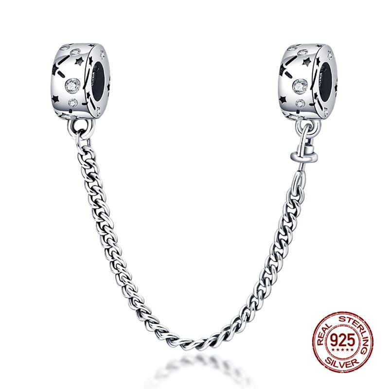 Beads Copper Star And Moon Safety Chain Beads Charms Fits 3Mm Authentic Bracelet Necklace Womens Handmade Jewellery Gifts