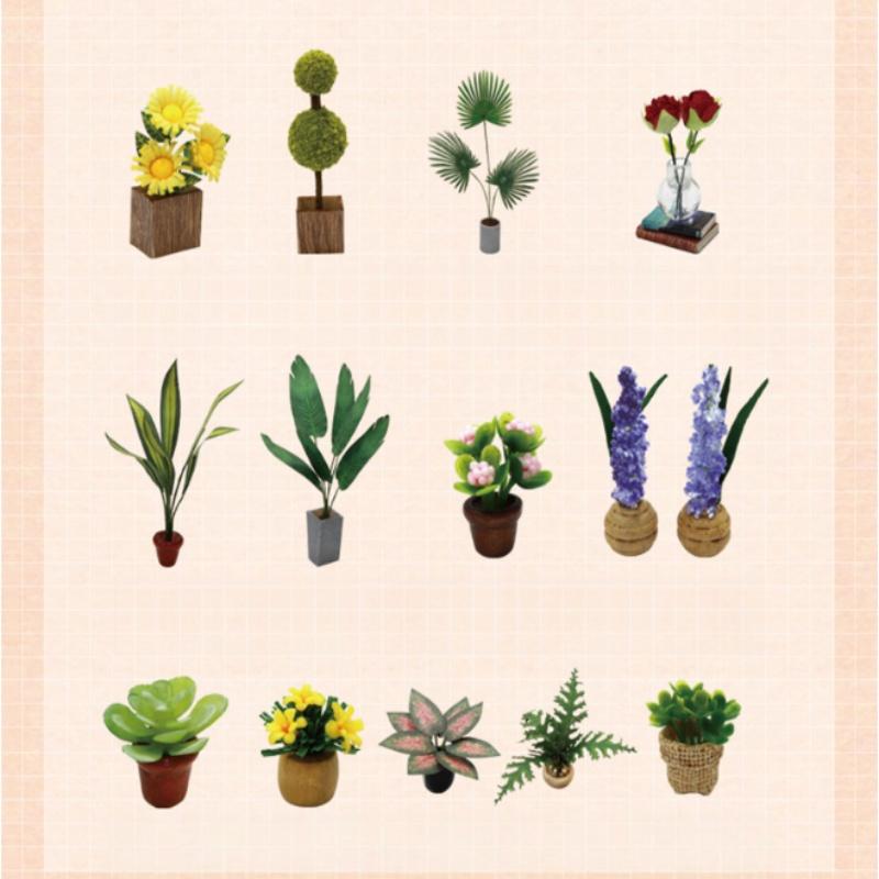 OUZEY Flower Cafe DIY Kit, 3D Wooden Miniature House, Creative Building Toy for Teenagers