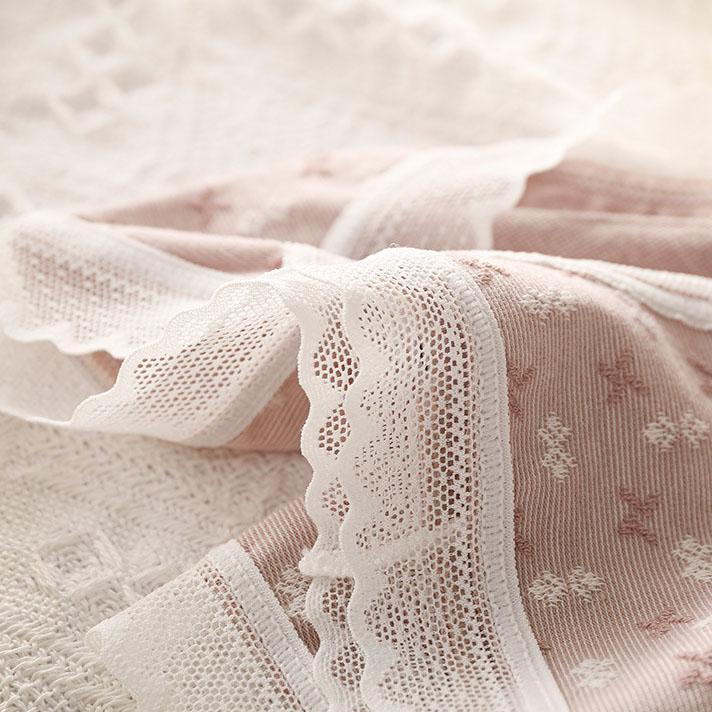 Lot de 5 culottes décontractées en coton et dentelle sans couture pour femme, grande taille, taille basse, couleur unie, printemps et été