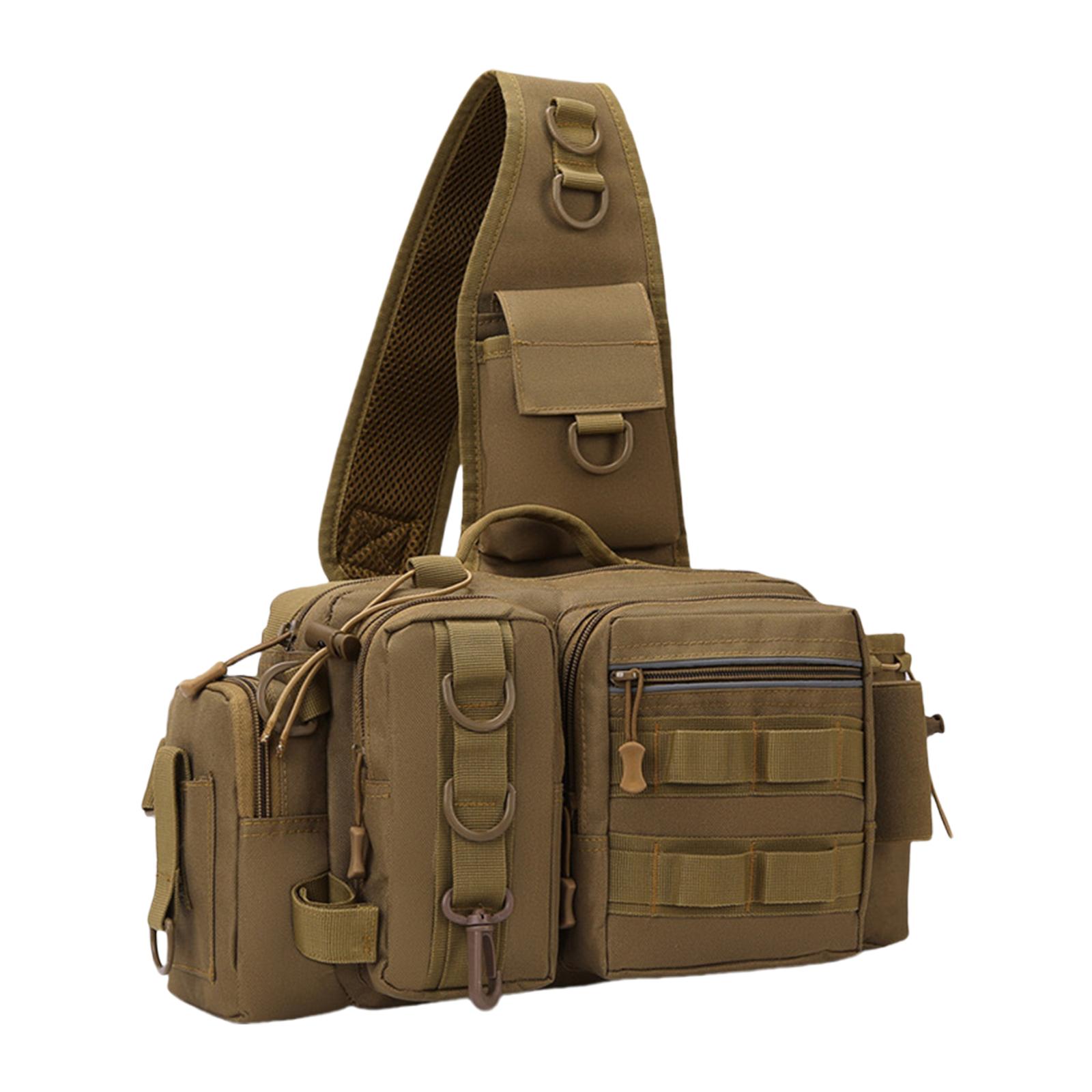 Nylon Bag Fishing Tackle Backpack Shoulder Pack for Fishing Splashproof Fishing Gear Storage Bag Fly Fishing Backpack 1 хаки