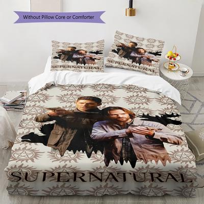 Supernatural Pattern Bedding,Quilt Set Quilt Cover Pillowcase Home Birthday Gift (1 * Duvet Cover + 2 * Pillowcase, Without Core)