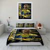Set Biancheria da Letto Calcio Giallo e Blu Set Copripiumino Federe Decorazioni per la Casa (1 * Copripiumino 2 * Federe, senza piumino)