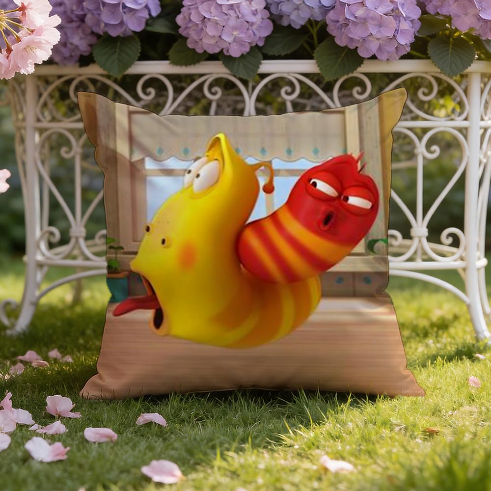 Funny L-Larva Cushion Cover Home & Car Dual-Scene Pillow Cover: Reversible for Premium Comfort