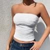 In stock, European and American women's clothing spring sleeveless solid color tube top slim-fitting open-button top wholesale