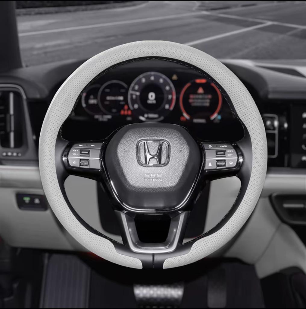 38cm Car Steering Wheel Anti-slip Wheel Cover Carbon Fibre For Honda Civic Fit Jazz Accord Pilot CRV Odyssey Passport City HRV