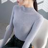 Damen-Pullover, Frühling, Herbst, Winter, halber Stehkragen, Pullover, Primer-Hemd, volle Ärmel, Slim-Fit, enge Basis, gestrickt, schick, einfarbig, Einheitsgröße