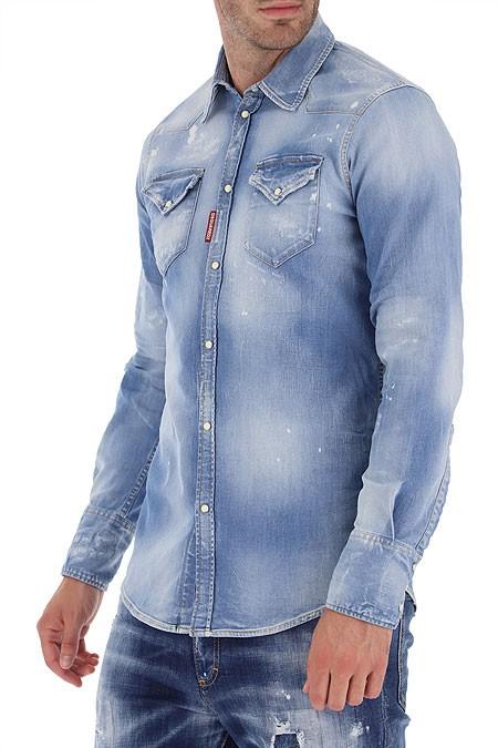 DSQUARED2 luxury men's denim shirt made in Italy NEW - Size: IT52