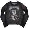David Bowie Womens/Ladies Ziggy V1 Mesh Long-Sleeved Crop Top