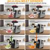 Dual-Speed Multifunction Electric Vegetable and Meat Grinder with Sausage Stuffer & Slicer