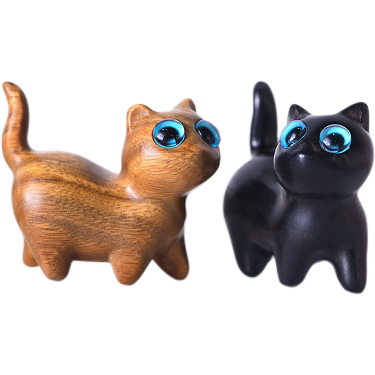 

MYDILI Wooden Maneki Neko Cat Figurine, Entryway Accessory, Interior Decoration, Good Luck, Birthday Gift, Gardening Figurine (ST10)