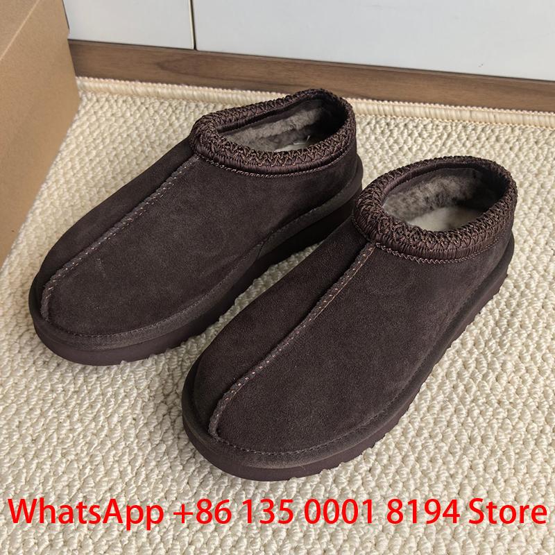 Tasman Winter Warme Wol Dameslaarzen Tazz Klassiek Ultra Mini Plateau Pantoffels Dikke Zool Echt Leer en Bont Sneeuwschoenen 37