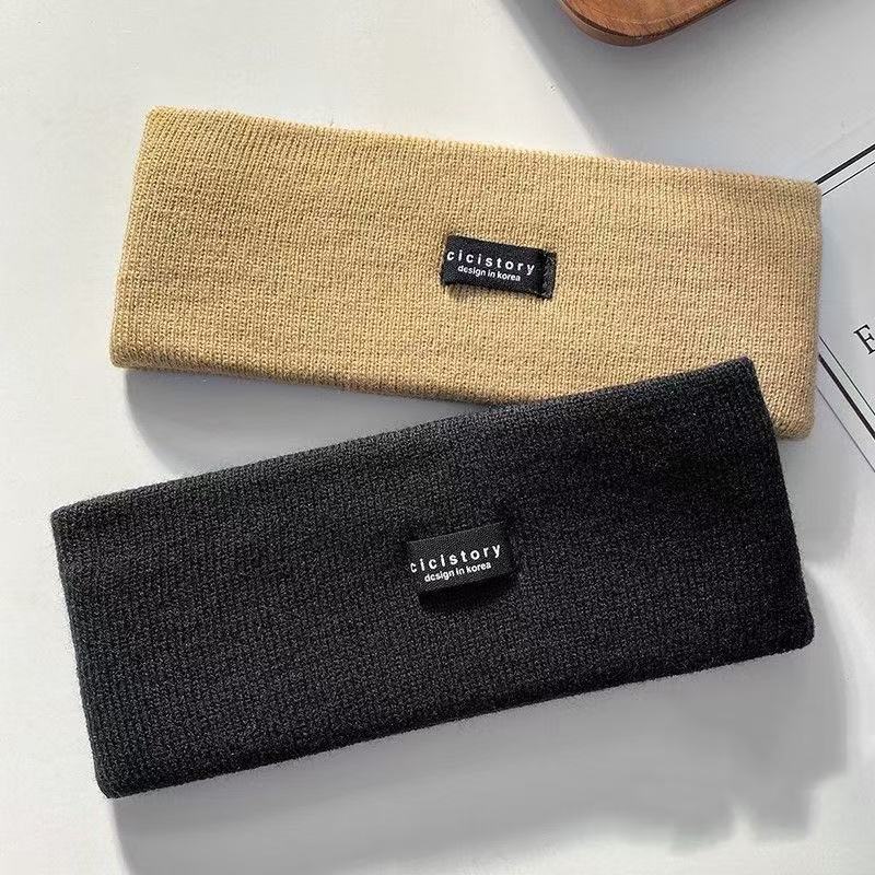 Fashion Out Versatile Hair Band Sports High Elastic Sweat Absorbing Headscarf Spice Girl Thin Knitted Hair Band Headgear Women's Tide